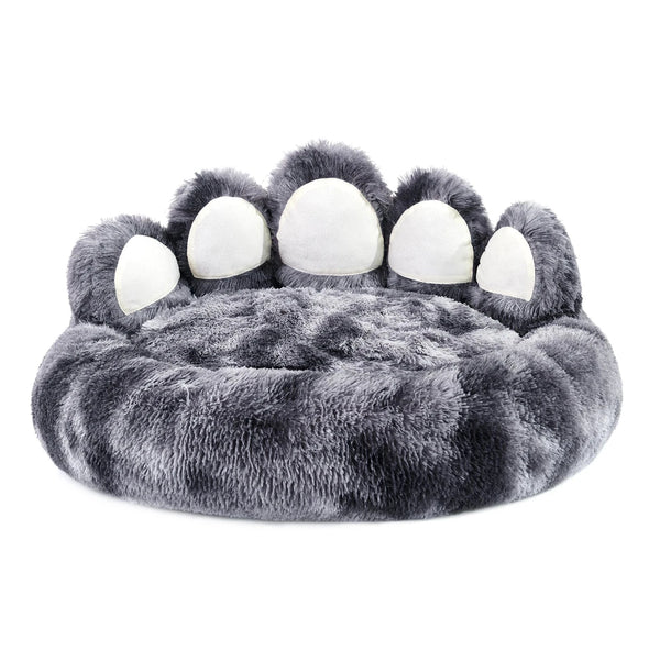Calming Dog Bed White DarkGrey / M / United States Cozy Paw-Shaped Calming Dog Bed – Fluffy & Washable