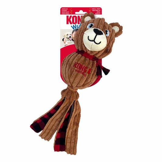 {{ KONG Holiday Wubba(TM) Corduroy Bear Lg }} dog and cat toy from ZoomieGood.