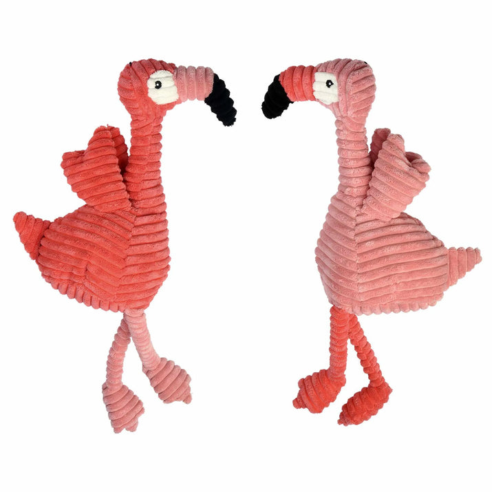{{ Multipet Corduroy Flamingo Plush Dog Toy 17" }} dog and cat toy from ZoomieGood.
