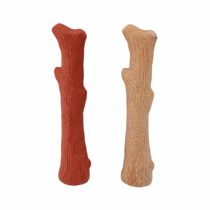 {{ Petstages Dogwood Wood Alternative Dog Chew Toy Original/Mesquite Medium 2pc }} dog and cat toy from ZoomieGood.