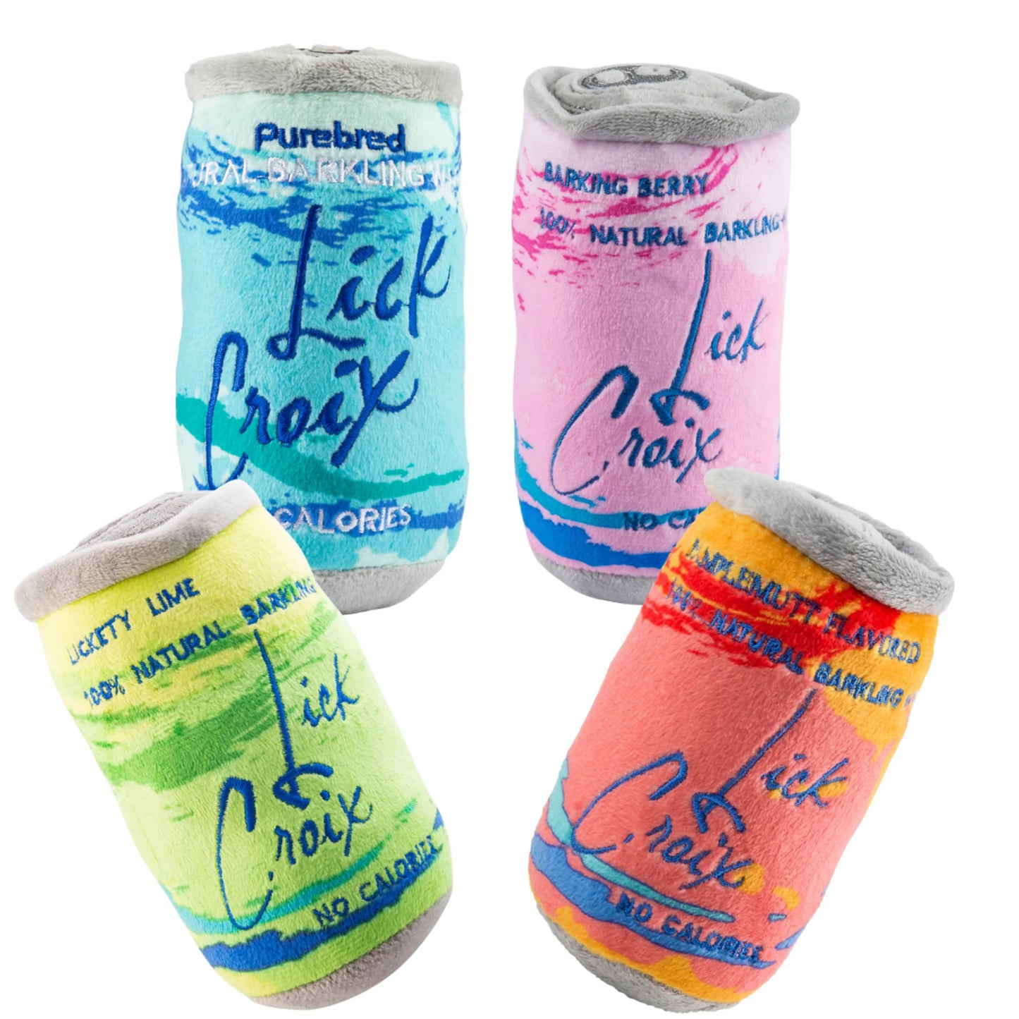 {{ LickCroix 4-Pack Bundle - Size Large Squeaker Dog Toy }} dog and cat toy from ZoomieGood.