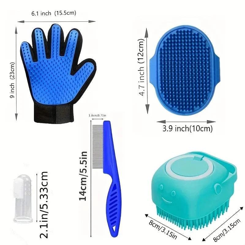 Grooming Kit 8Pcs 8-in-1 Dog Grooming Kit – Nail Clippers & Brushes