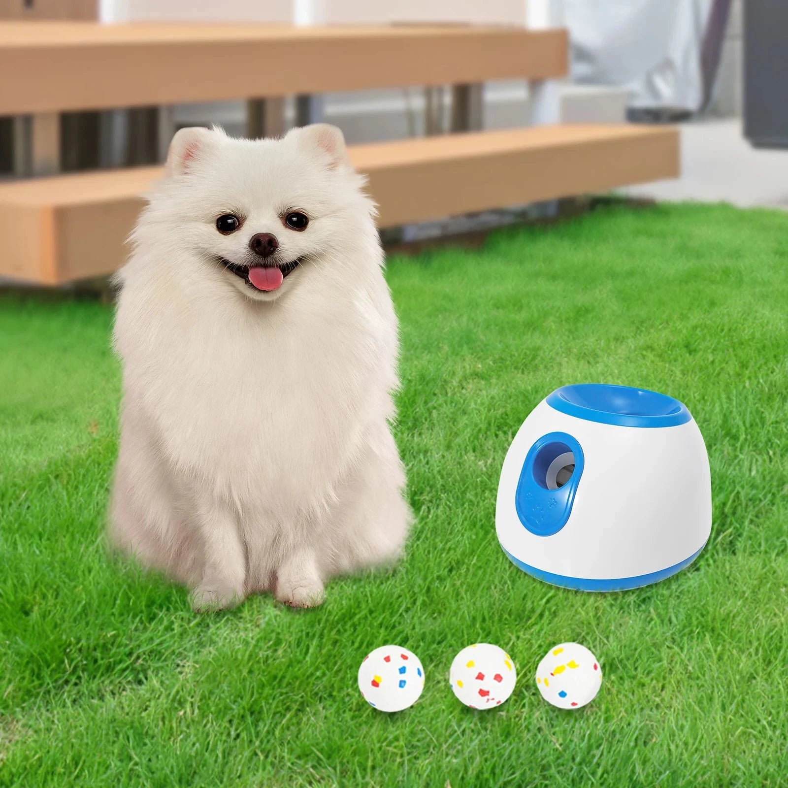 Automatic Dog Ball Launcher United States / Blue Automatic Dog Ball Launcher – 10–30ft Adjustable