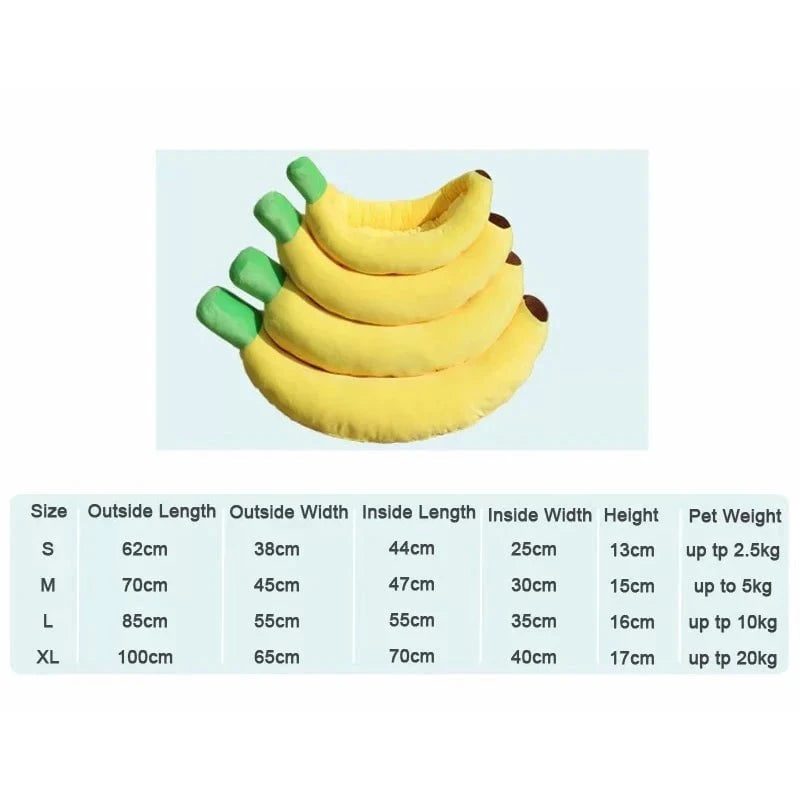 Dog Bed Nest Banana-Shaped Soft Pet Bed – Cozy & Fun Design