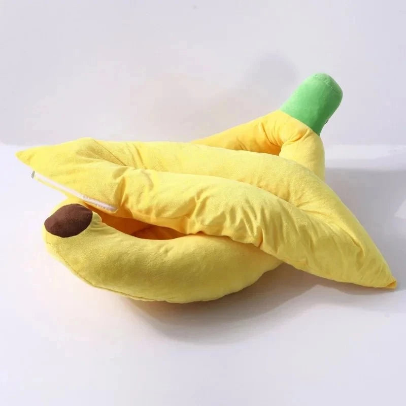 Dog Bed Nest Banana-Shaped Soft Pet Bed – Cozy & Fun Design