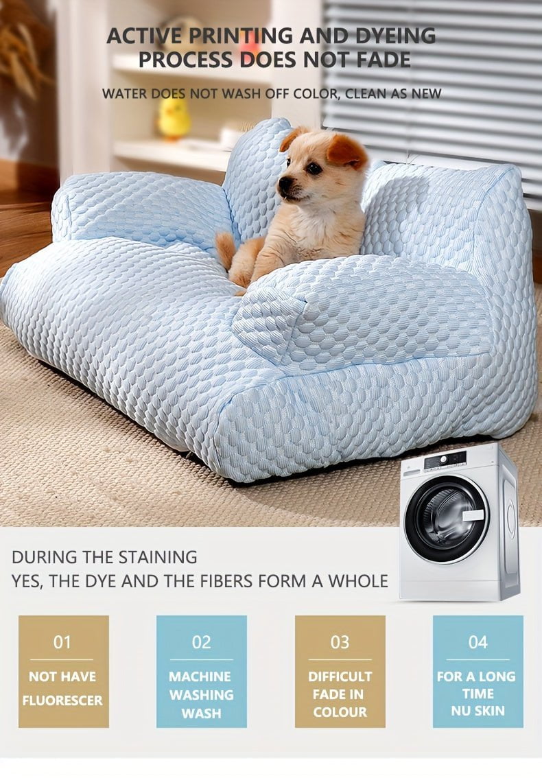 Cooling Pet Sofa Bed Blue / United States Cooling Pet Sofa Bed – Breathable & Washable Comfort