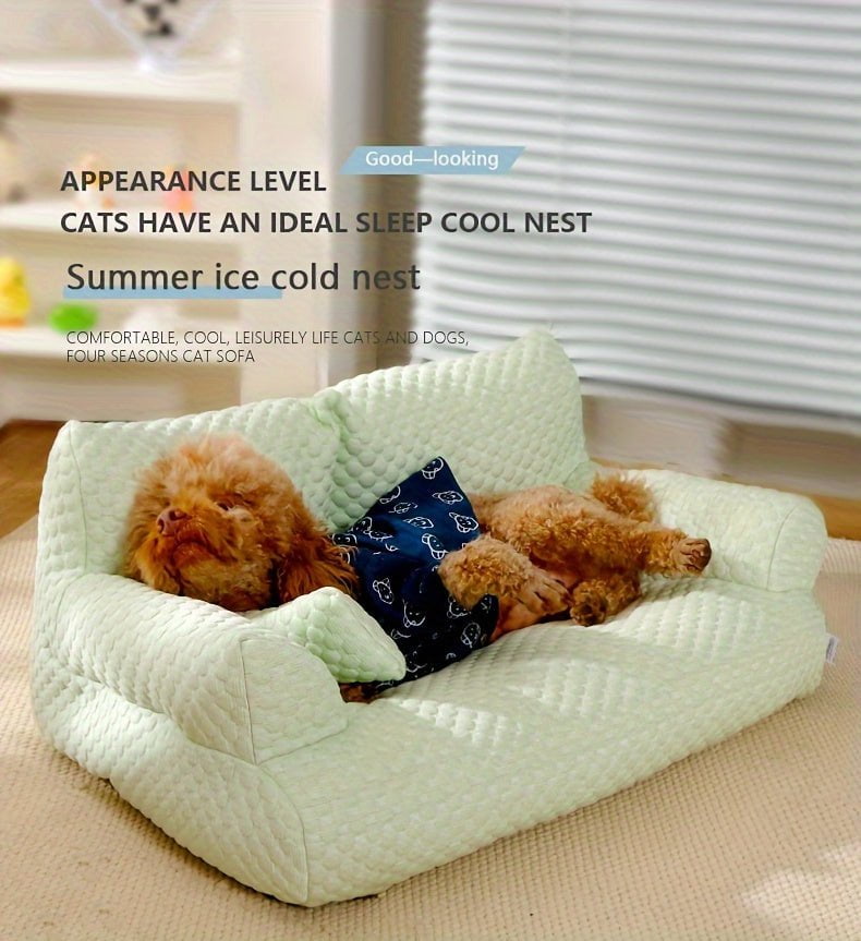 Cooling Pet Sofa Bed Blue / United States Cooling Pet Sofa Bed – Breathable & Washable Comfort