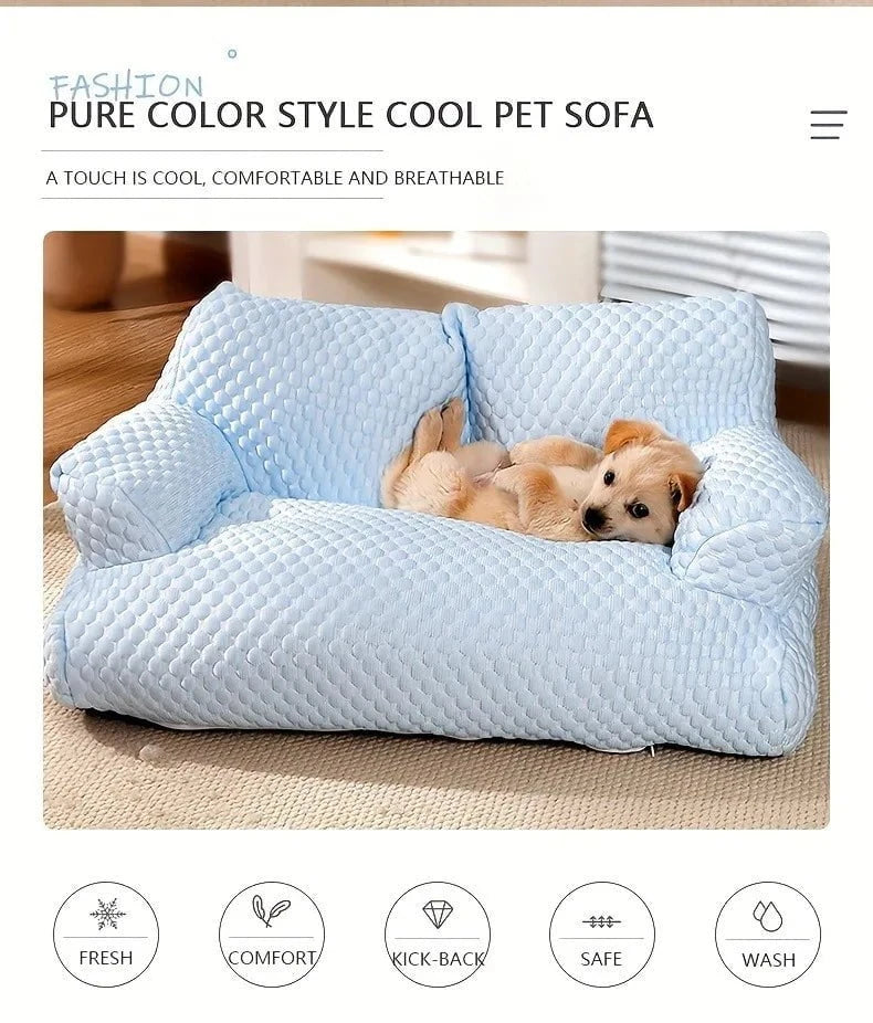 Cooling Pet Sofa Bed Blue / United States Cooling Pet Sofa Bed – Breathable & Washable Comfort