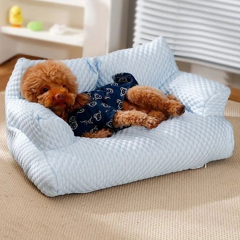 Cooling Pet Sofa Bed Blue / United States Cooling Pet Sofa Bed – Breathable & Washable Comfort