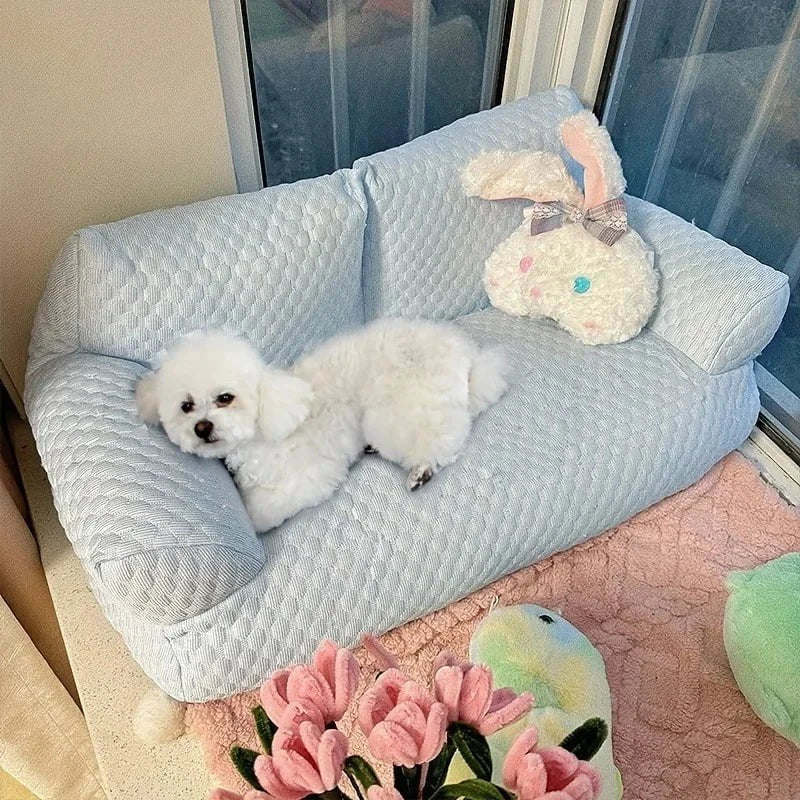 Cooling Pet Sofa Bed Blue / United States Cooling Pet Sofa Bed – Breathable & Washable Comfort