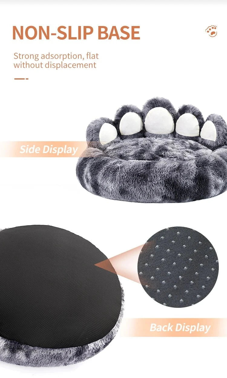 Calming Dog Bed Cozy Paw-Shaped Calming Dog Bed – Fluffy & Washable