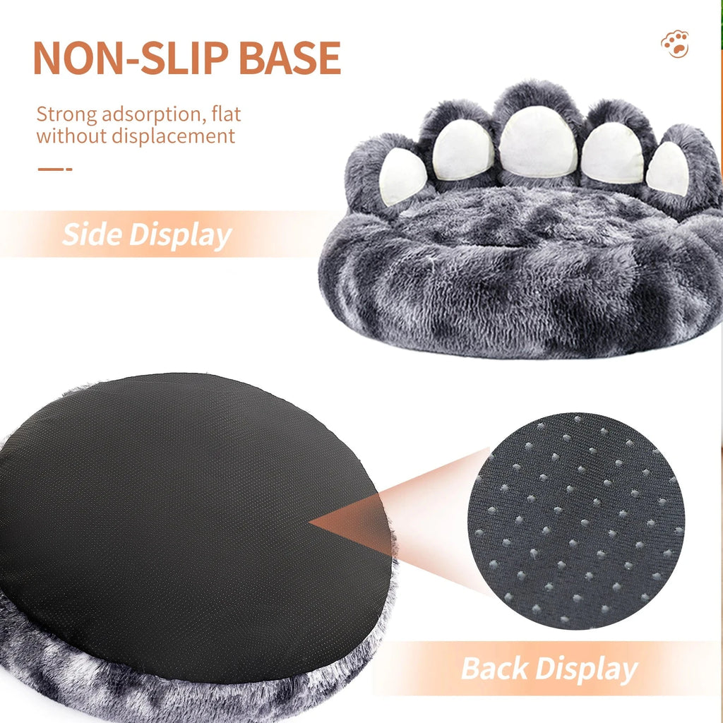 Calming Dog Bed Cozy Paw-Shaped Calming Dog Bed – Fluffy & Washable
