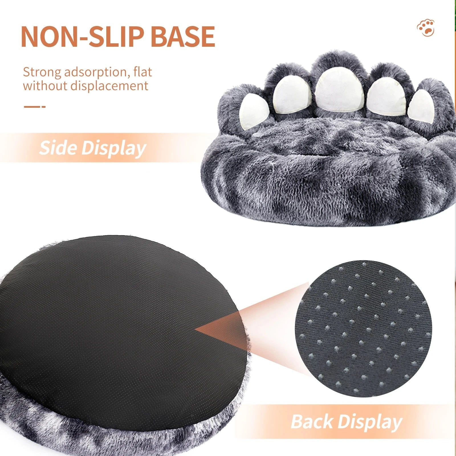 Calming Dog Bed Cozy Paw-Shaped Calming Dog Bed – Fluffy & Washable