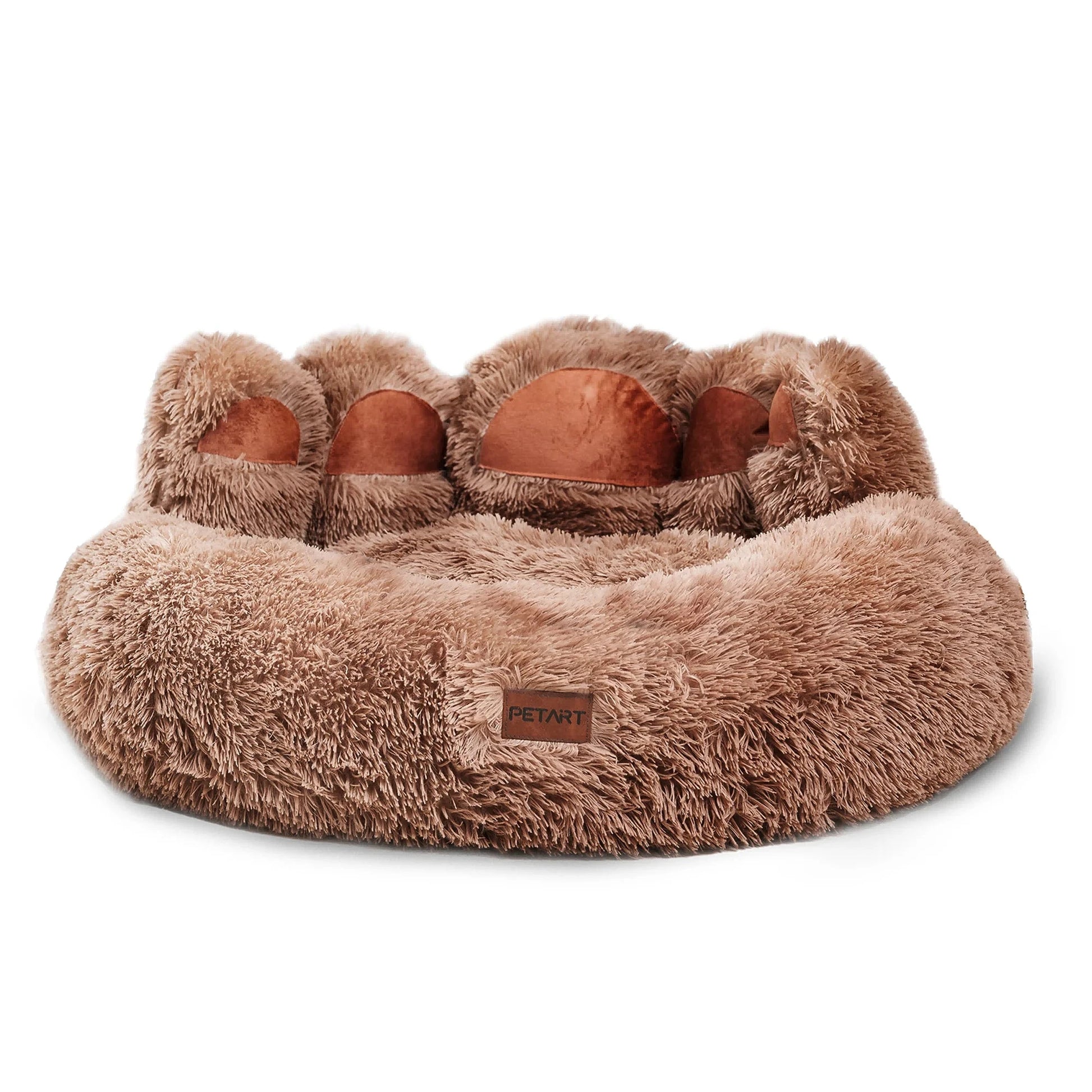 Calming Dog Bed Khaki / M / United States Cozy Paw-Shaped Calming Dog Bed – Fluffy & Washable