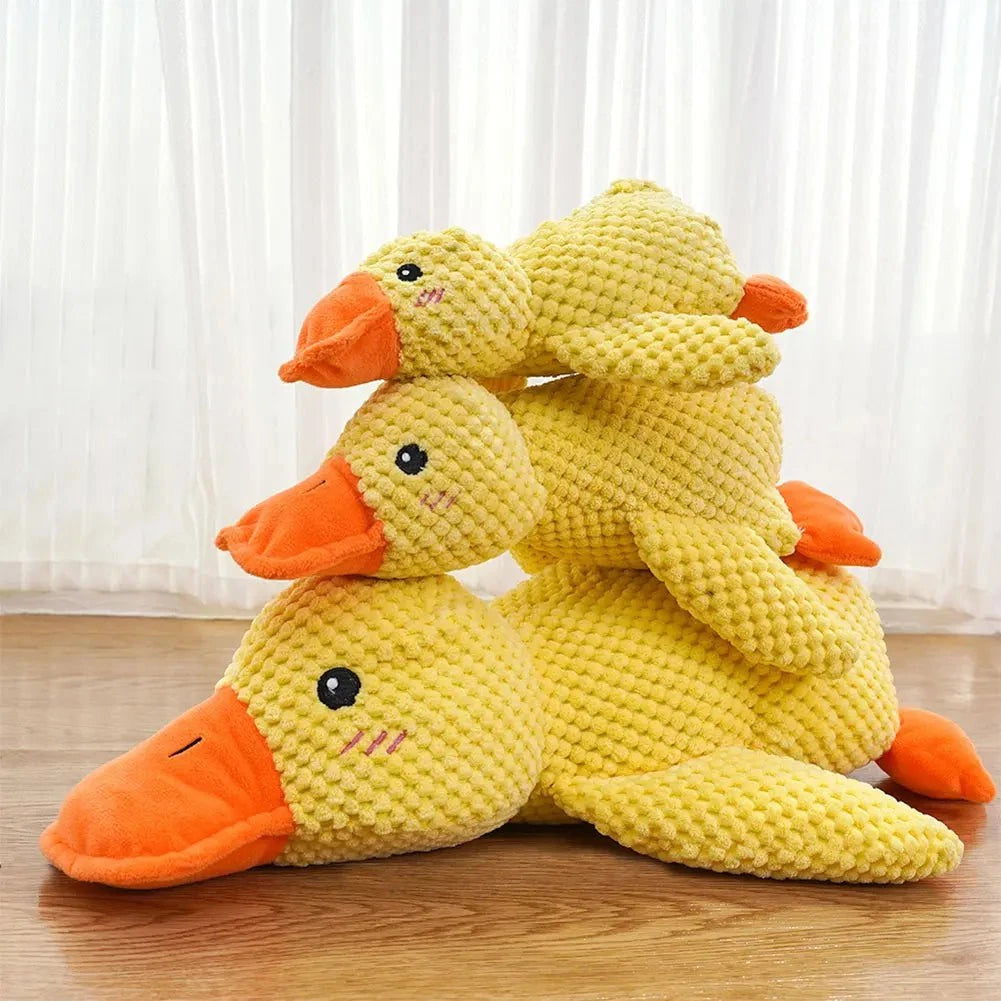 Dog Calming Toy Dog Calming Duck Toy – Plush Squeaky Chew Buddy