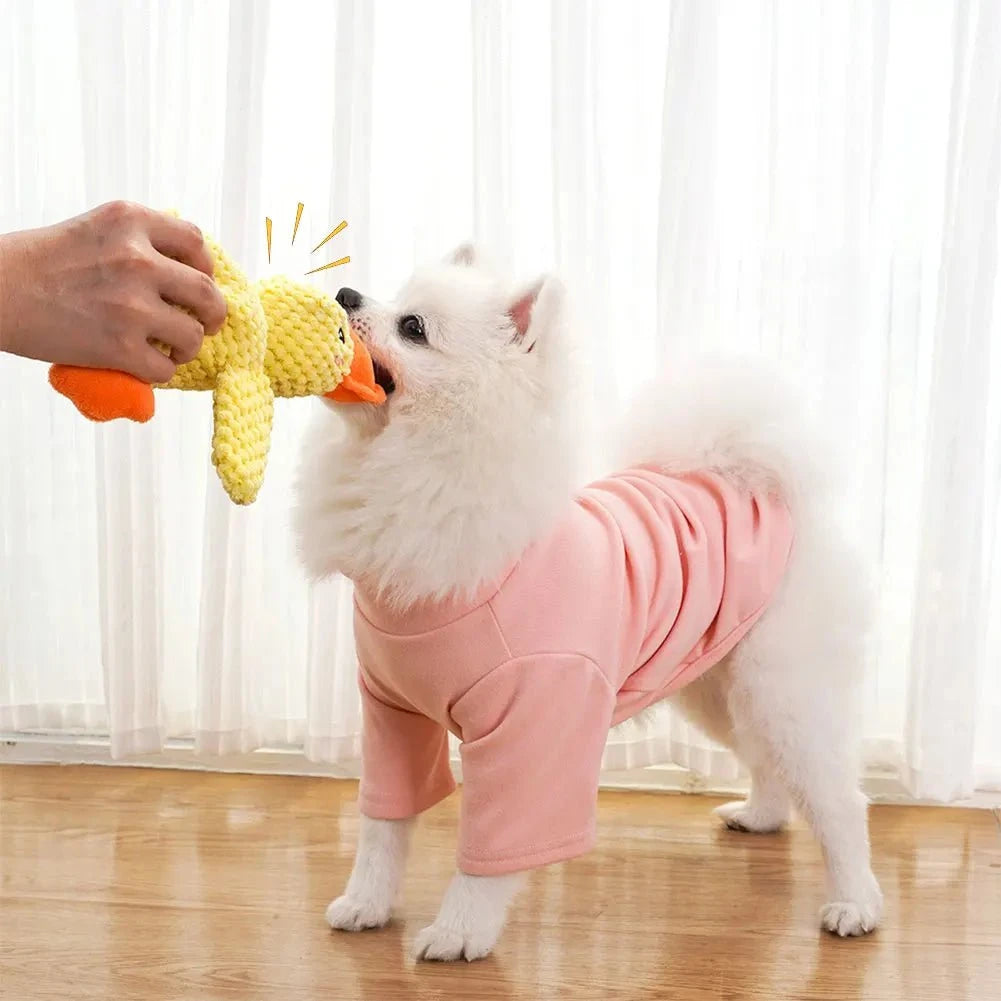 Dog Calming Toy Dog Calming Duck Toy – Plush Squeaky Chew Buddy