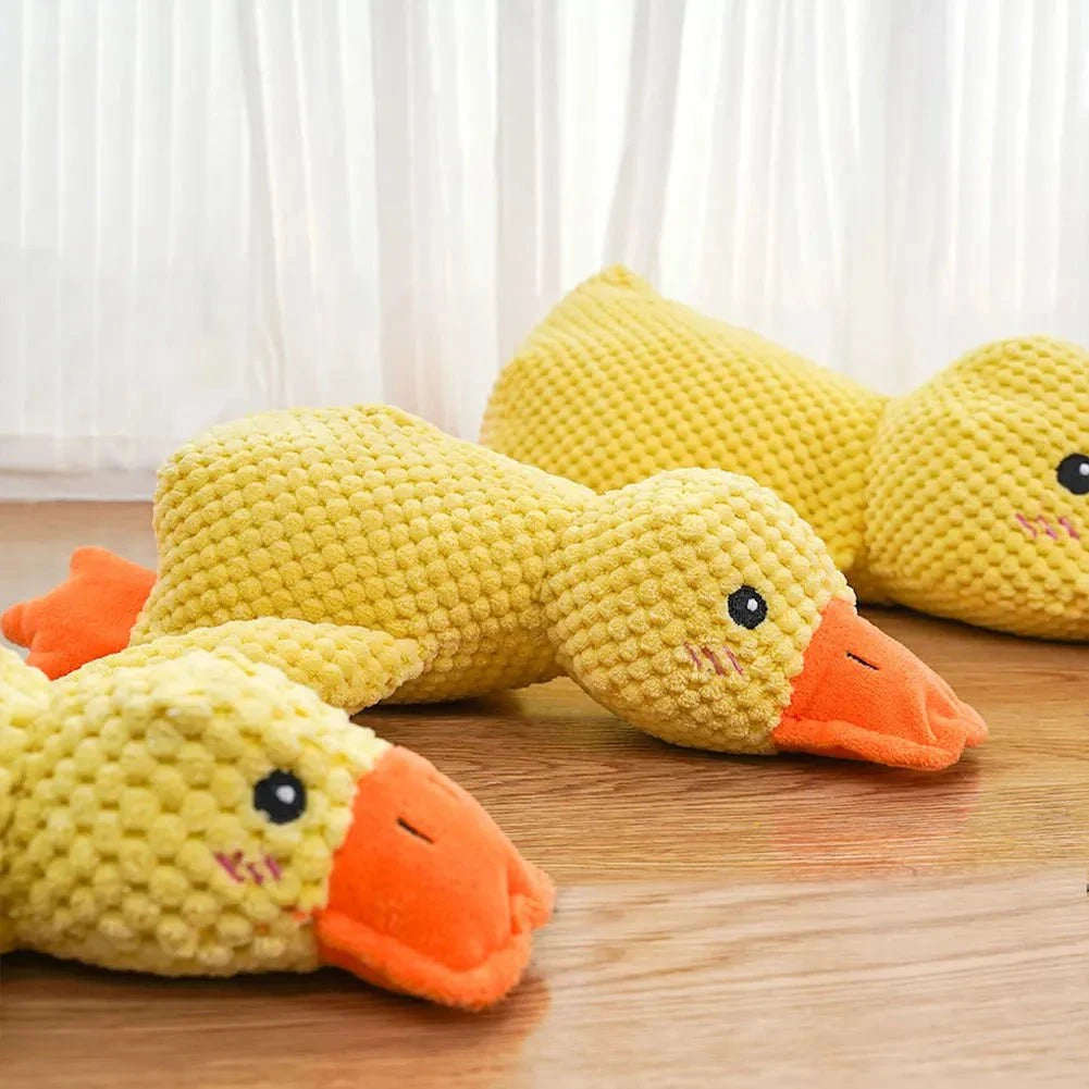 Dog Calming Toy Dog Calming Duck Toy – Plush Squeaky Chew Buddy