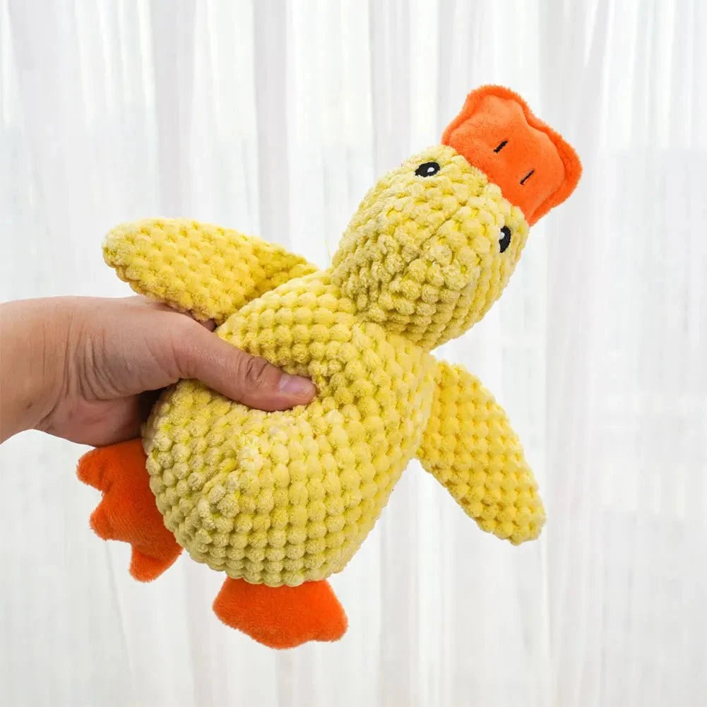 Dog Calming Toy Dog Calming Duck Toy – Plush Squeaky Chew Buddy