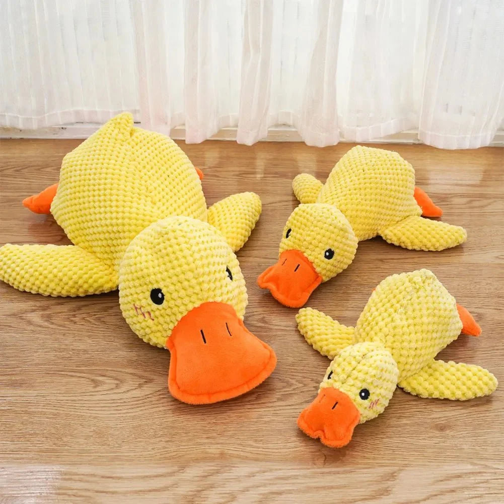 Dog Calming Toy Dog Calming Duck Toy – Plush Squeaky Chew Buddy