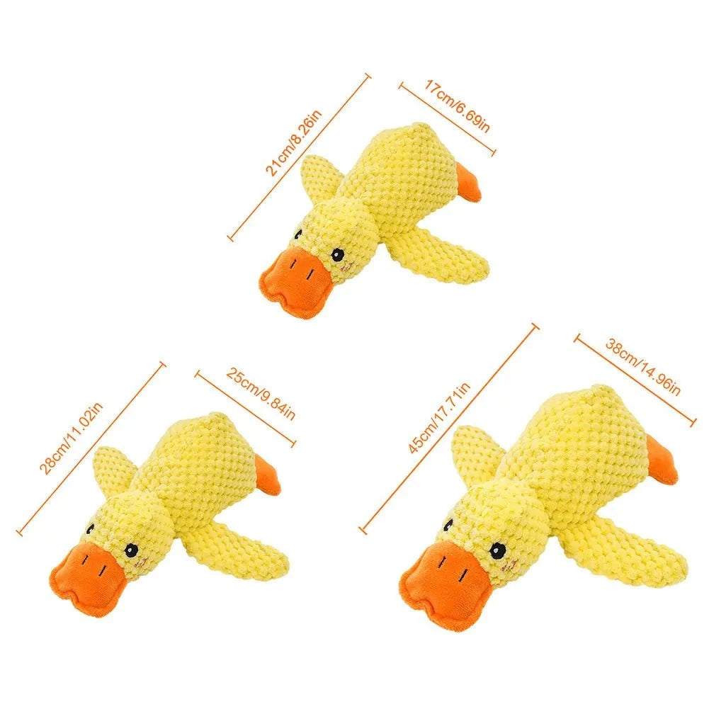 Dog Calming Toy Dog Calming Duck Toy – Plush Squeaky Chew Buddy