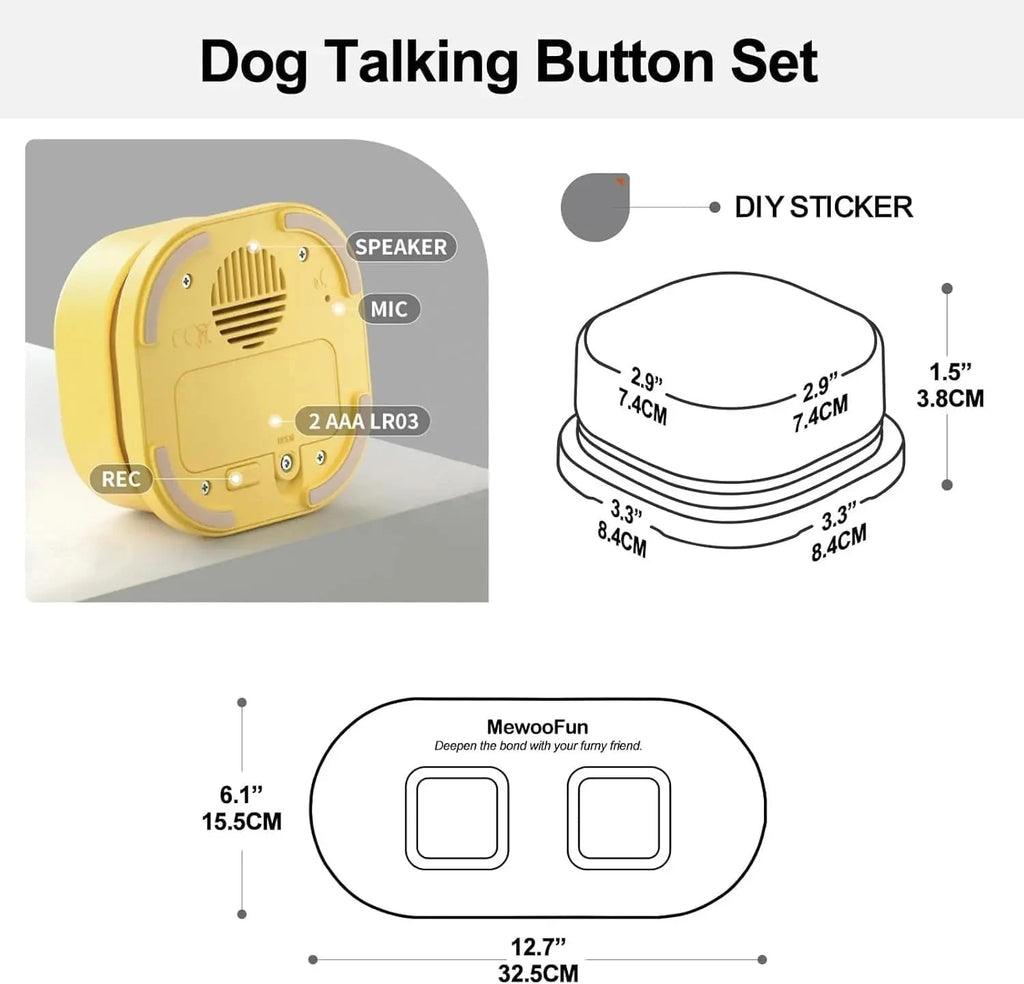 Dog Talking Buttons 2 Pack / United States Dog Talking Buttons with Mat & Training Manual