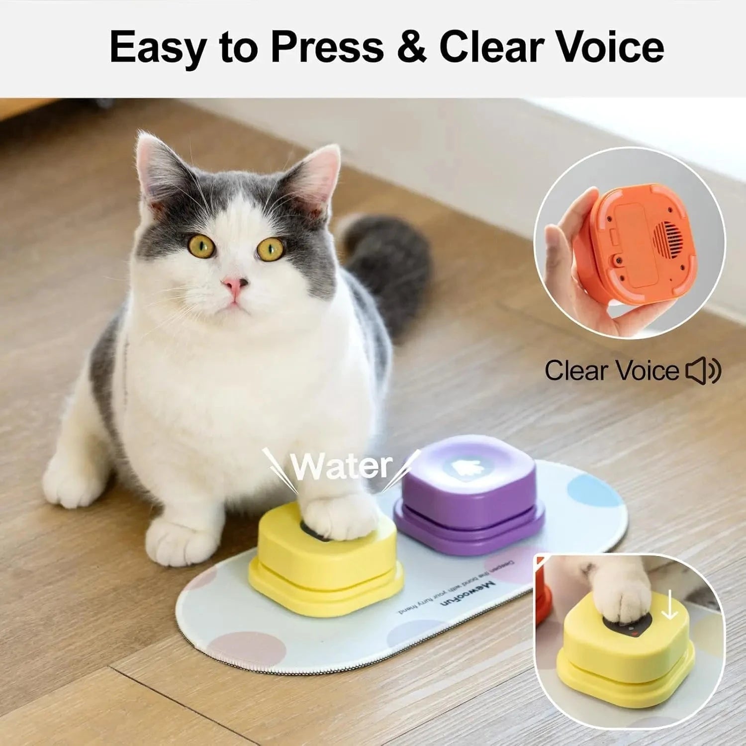Dog Talking Buttons 2 Pack / United States Dog Talking Buttons with Mat & Training Manual