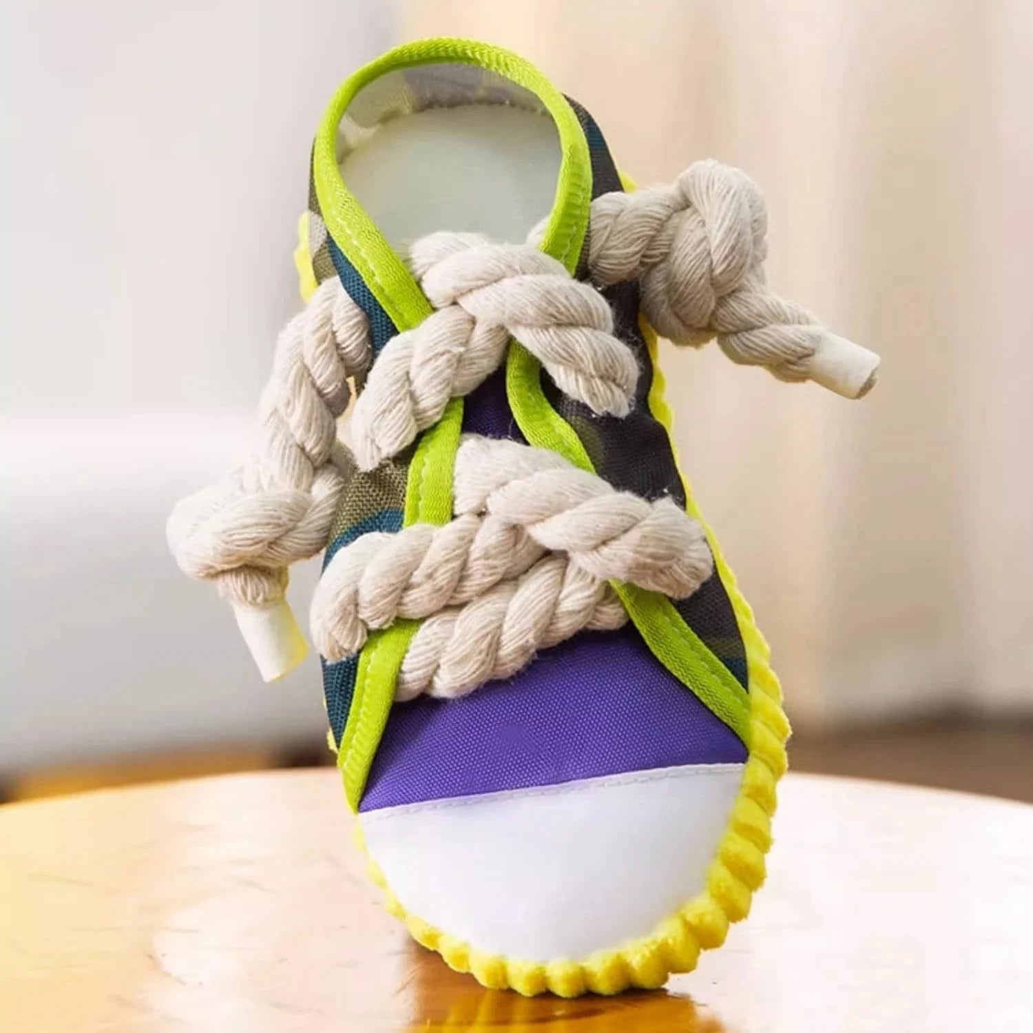 Interactive Dog Toys Yellow / United States Durable Grey Chew Toy with Squeaky Stick & Rope