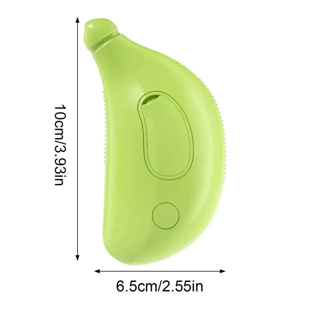 Dog Steam Brush Green / Banana Electric Dog Steam Brush – 3-in-1 Grooming Comb
