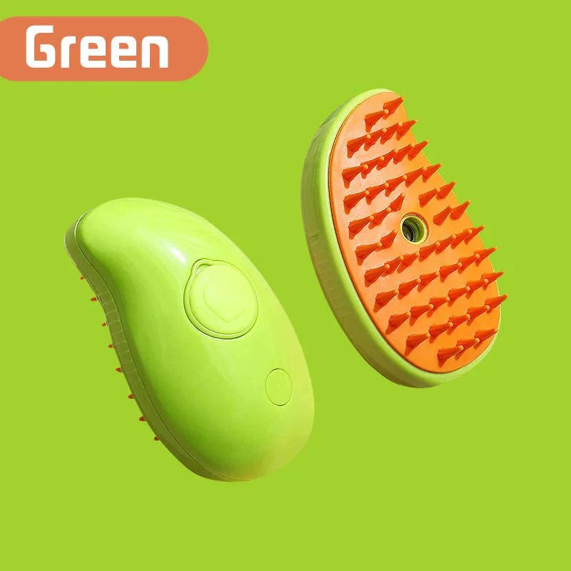Dog Steam Brush Green / Mango Electric Dog Steam Brush – 3-in-1 Grooming Comb