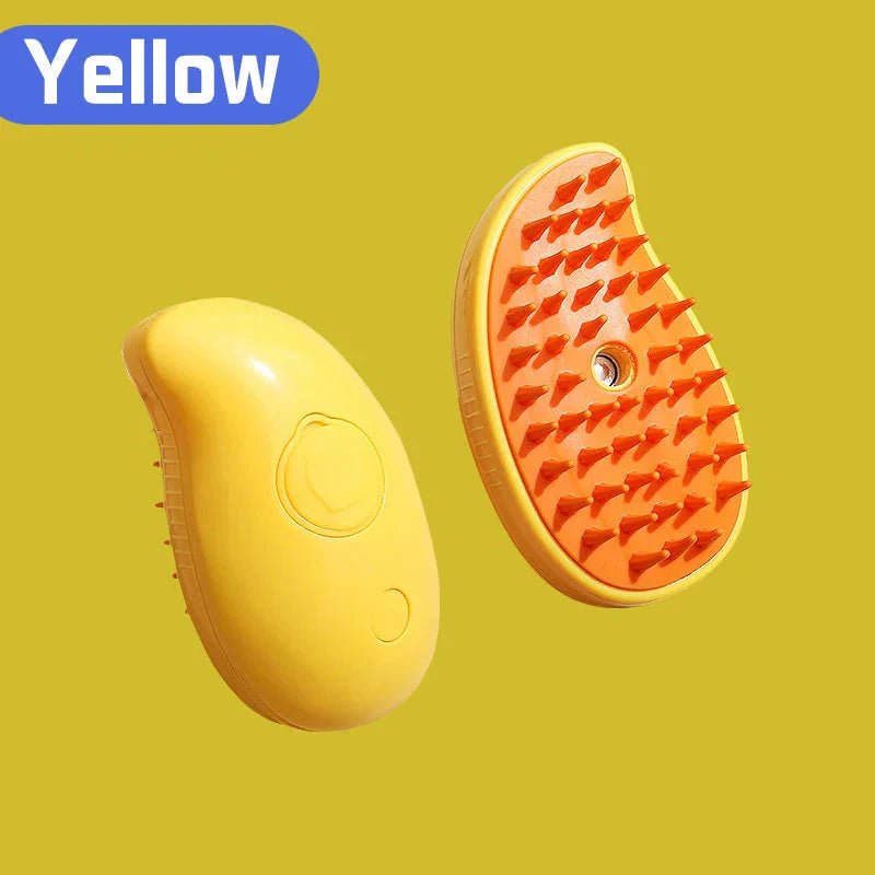 Dog Steam Brush Yellow / Mango Electric Dog Steam Brush – 3-in-1 Grooming Comb