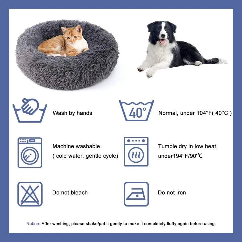 Donut Dog Bed Fluffy Donut Dog Bed – Calming & Washable Nest