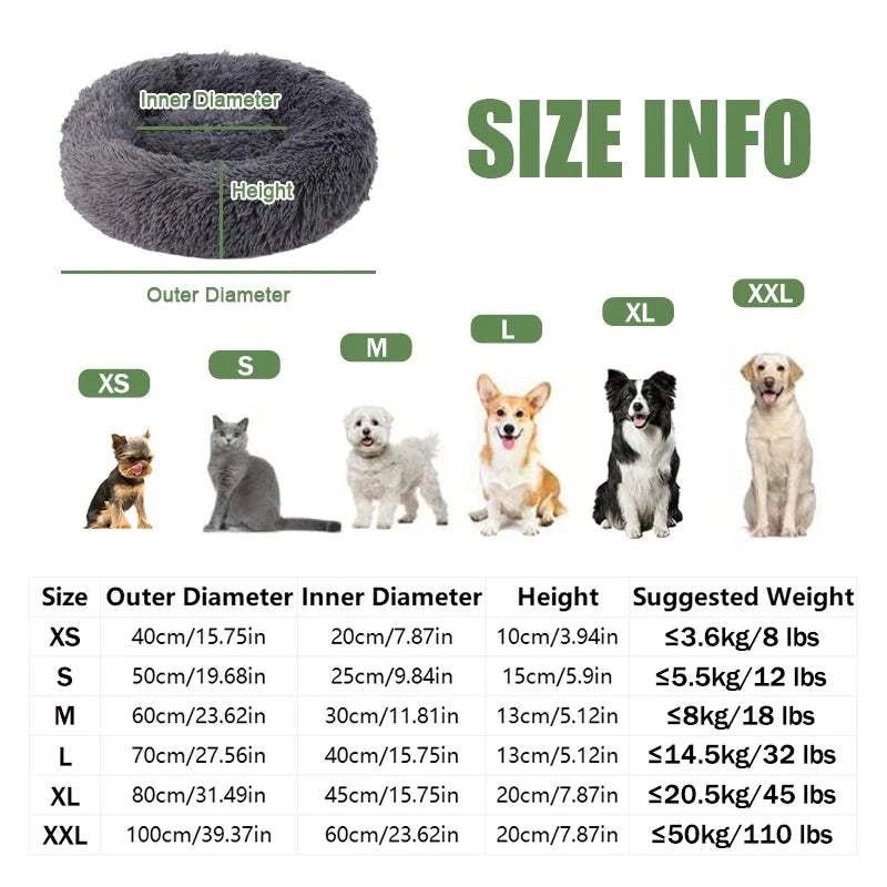 Donut Dog Bed Fluffy Donut Dog Bed – Calming & Washable Nest
