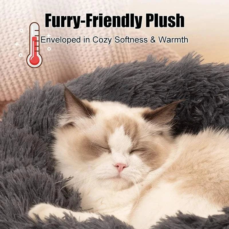Donut Dog Bed Fluffy Donut Dog Bed – Calming & Washable Nest
