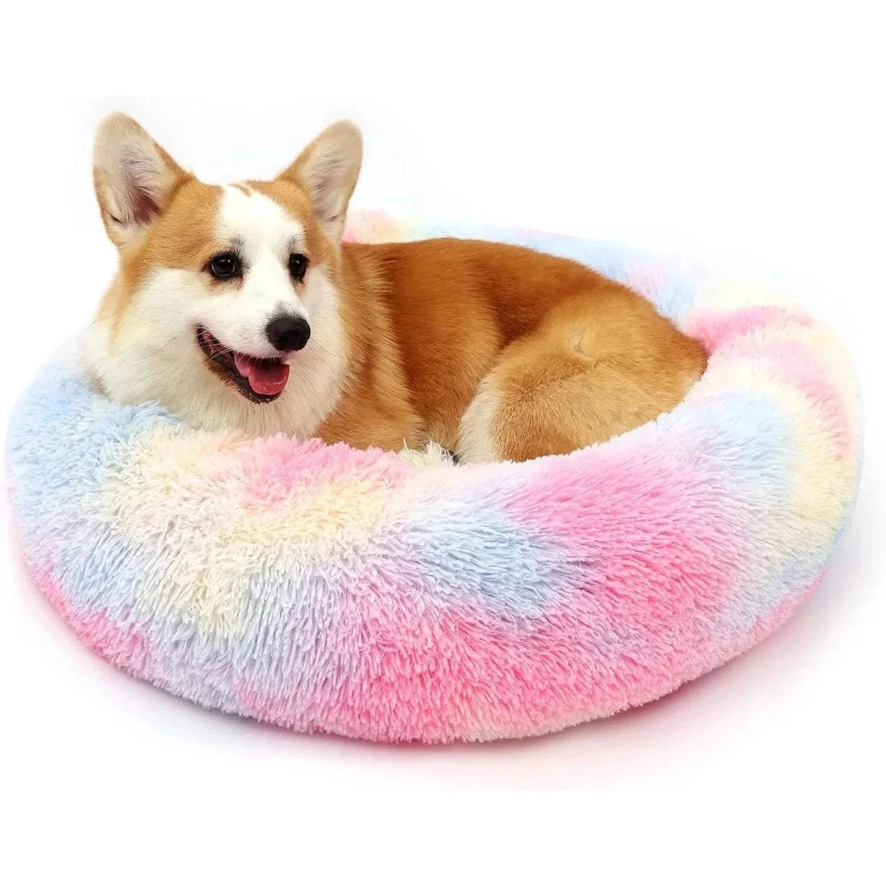 Donut Dog Bed color / 100cm / United States Fluffy Donut Dog Bed – Calming & Washable Nest