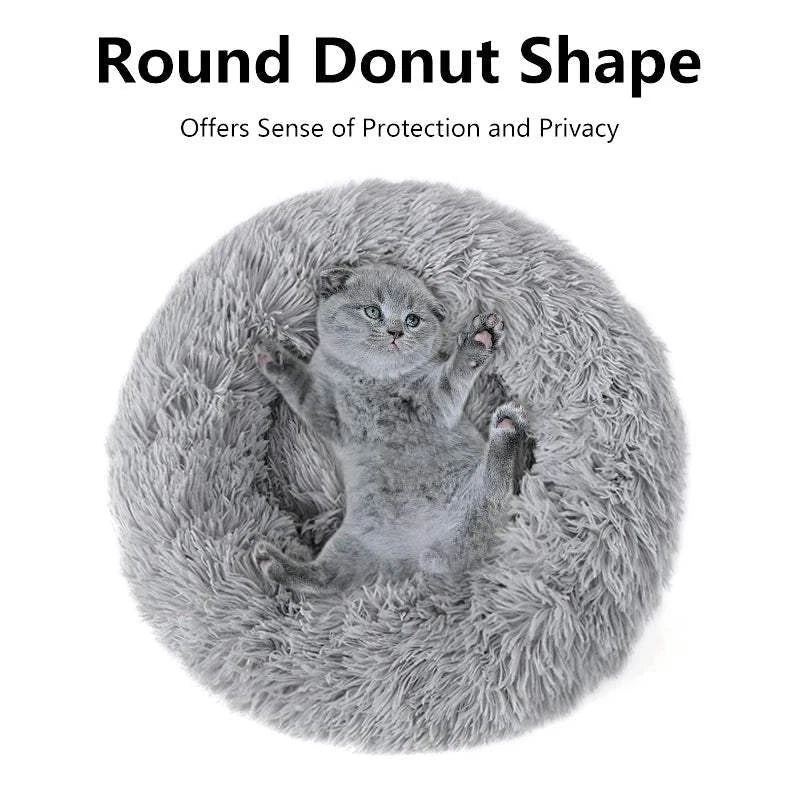 Donut Dog Bed Light Grey / 100cm / United States Fluffy Donut Dog Bed – Calming & Washable Nest