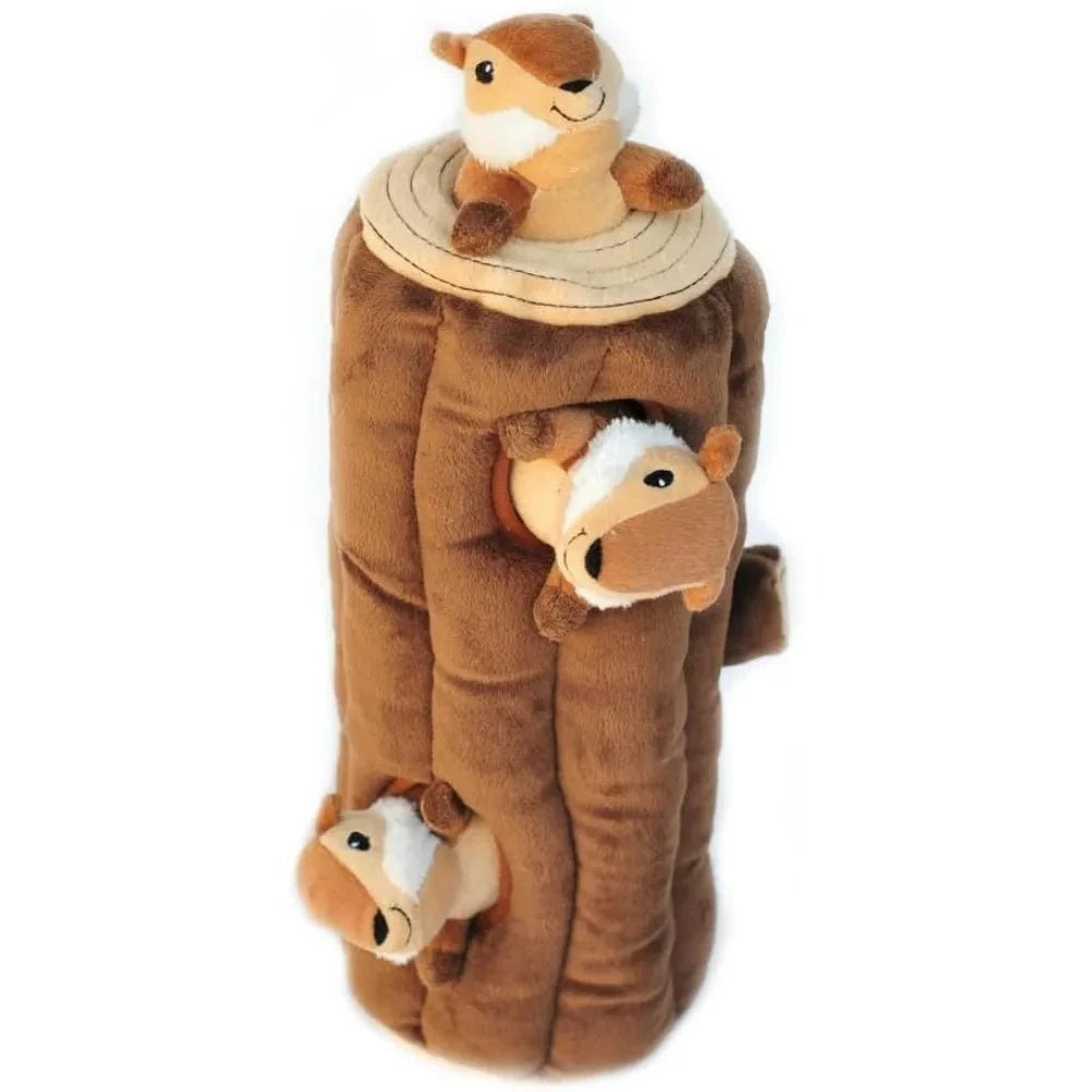 Plush Dog Puzzles brown-1pc / United States Interactive Hide & Seek Dog Puzzle Toy – Chipmunk Fun