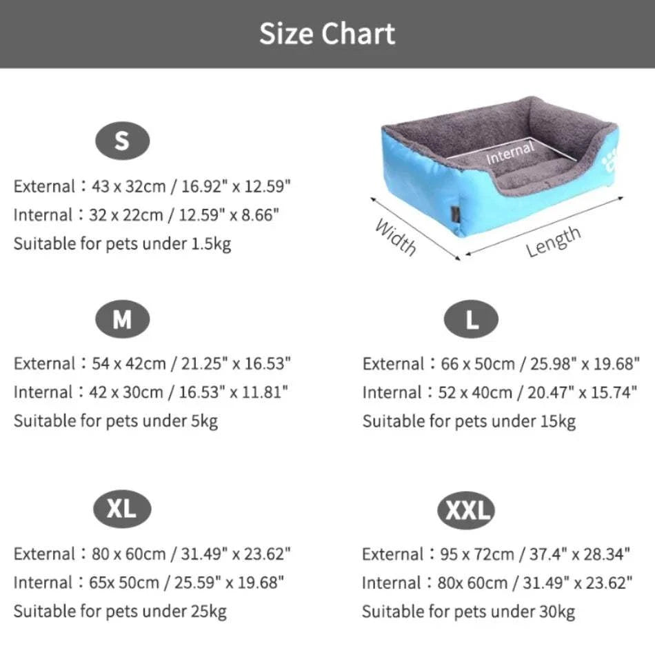 Orthopedic Dog Bed Large Waterproof Pet Bed – Washable Plush Mat