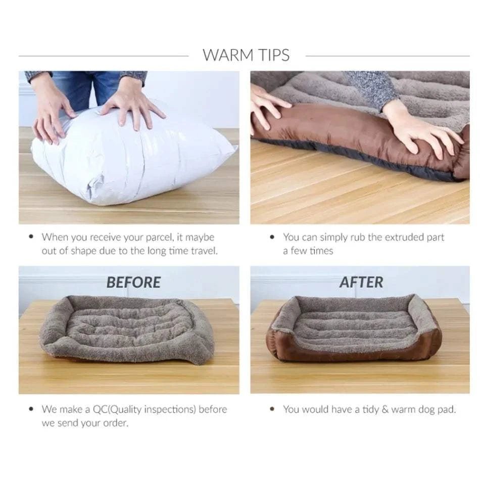 Orthopedic Dog Bed Large Waterproof Pet Bed – Washable Plush Mat