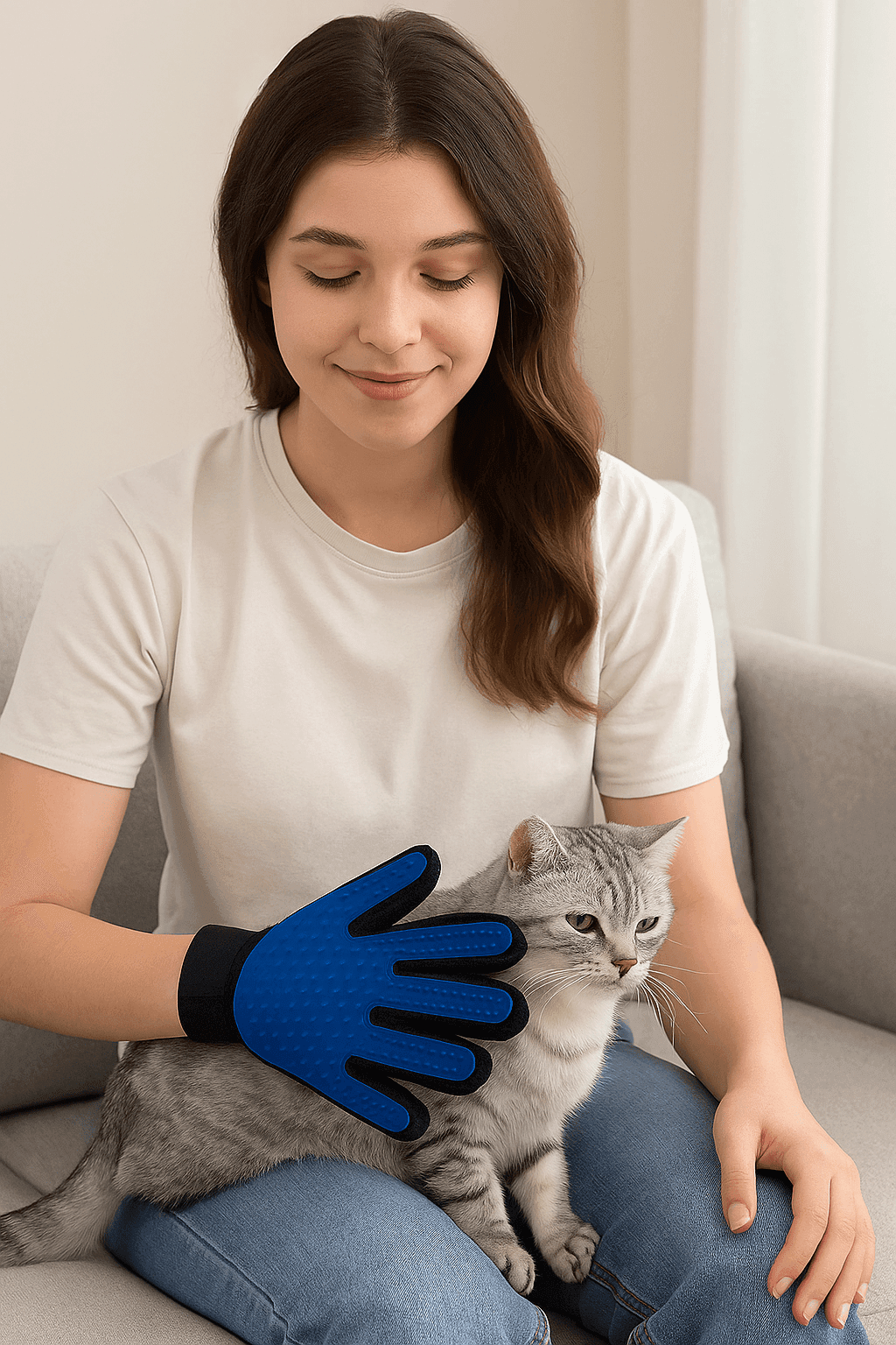 Pet Grooming Glove Random color M Pet Grooming Glove – Shedding & Massage Mitt for Dogs