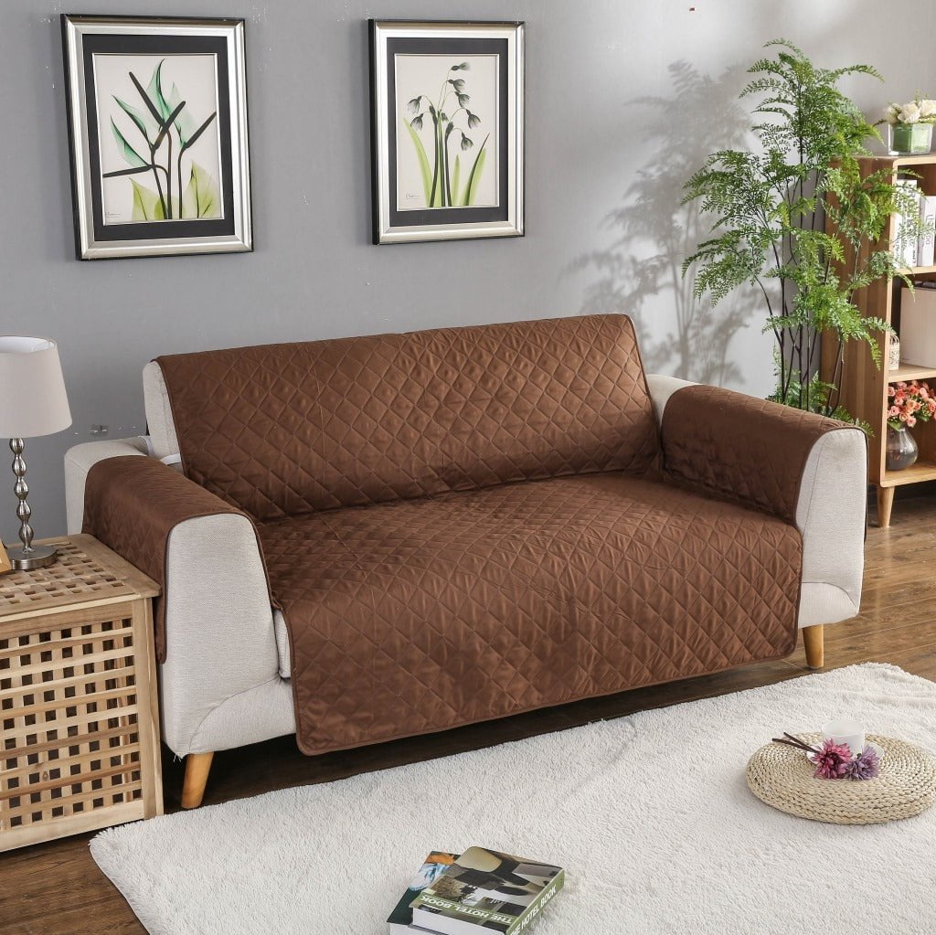 Pet Furniture Protector Brown / 130X196CM Quilted Pet Sofa Cover – Washable, Scratch & Fur Proof