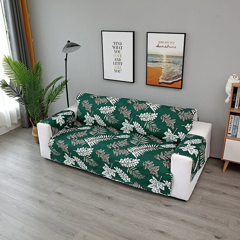 Pet Furniture Protector Dark Green leaves / 130X196CM Quilted Pet Sofa Cover – Washable, Scratch & Fur Proof