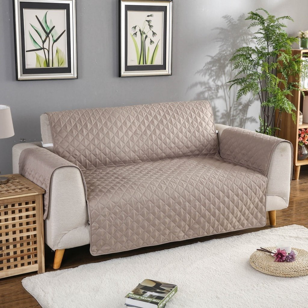 Pet Furniture Protector Khaki / 130X196CM Quilted Pet Sofa Cover – Washable, Scratch & Fur Proof