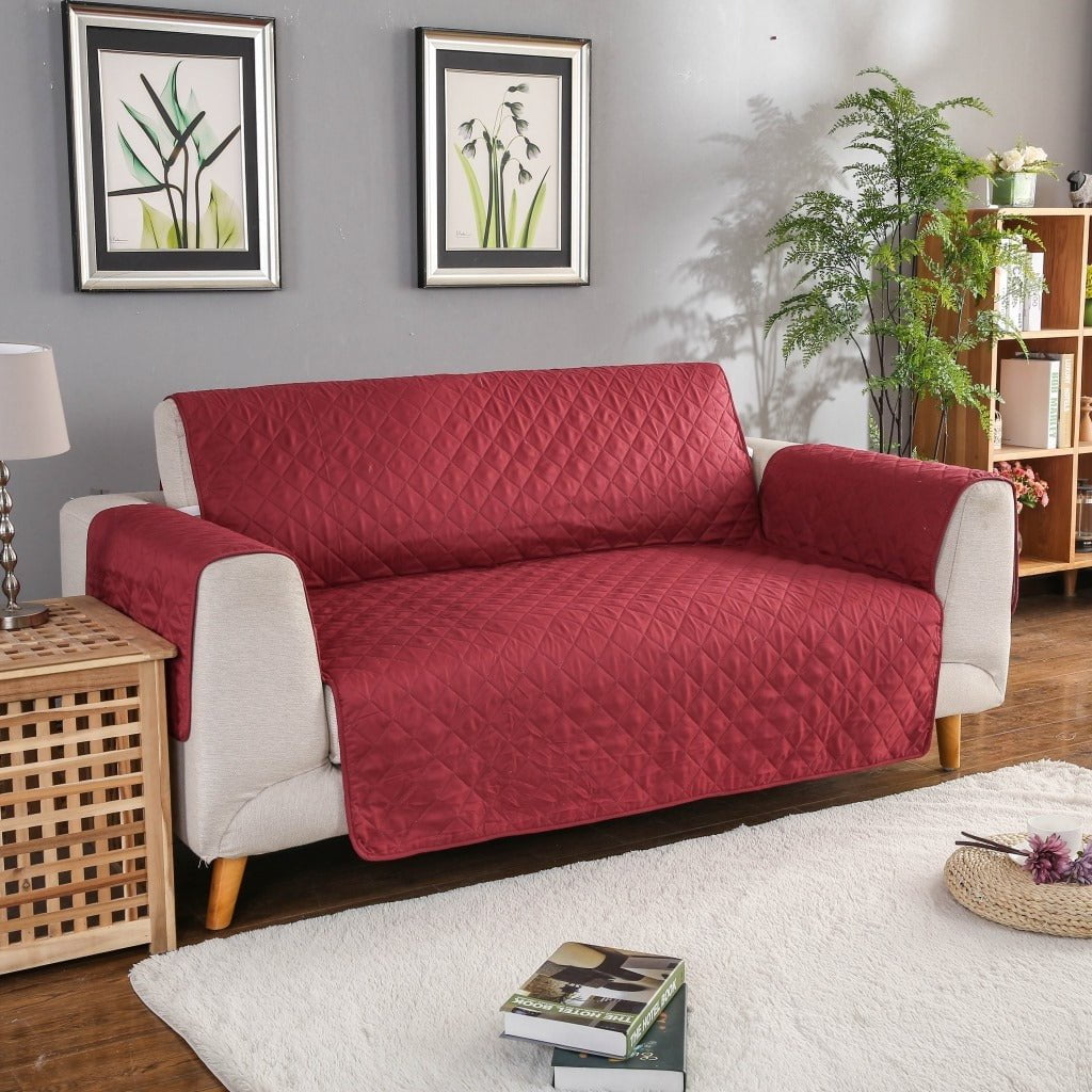 Pet Furniture Protector Red / 130X196CM Quilted Pet Sofa Cover – Washable, Scratch & Fur Proof