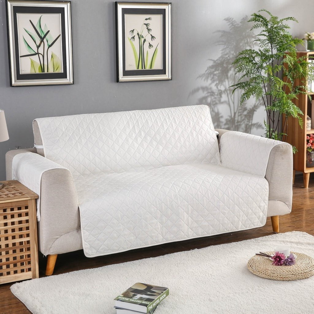 Pet Furniture Protector White / 130X196CM Quilted Pet Sofa Cover – Washable, Scratch & Fur Proof