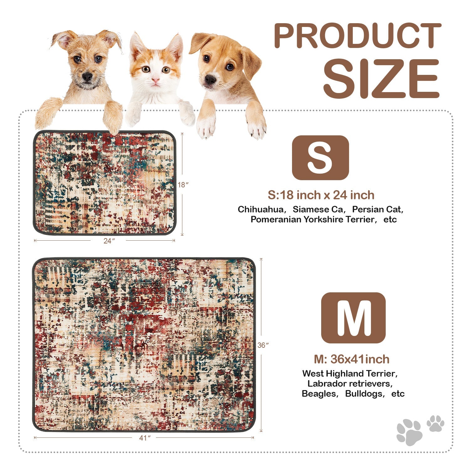 Washable Dog Training Pads Reusable Dog Pee Pads – Leakproof and Stylish 2-Pack