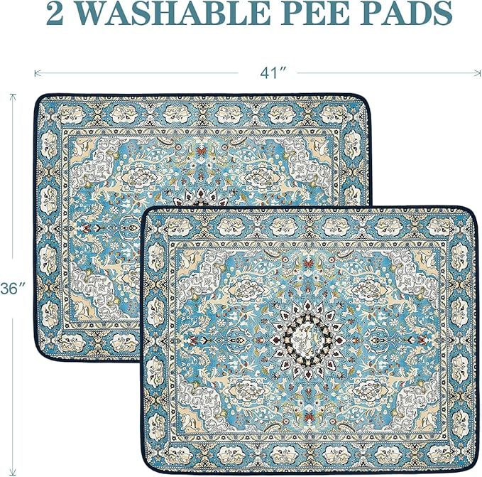 Washable Dog Training Pads Reusable Dog Pee Pads – Leakproof and Stylish 2-Pack