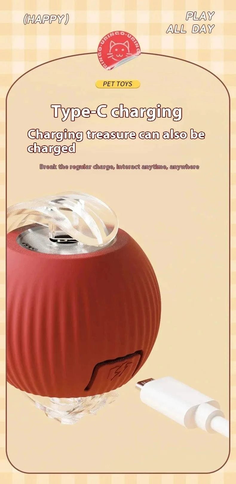Smart Rolling Dog Ball Smart Rolling Dog Ball – Interactive USB Pet Toy