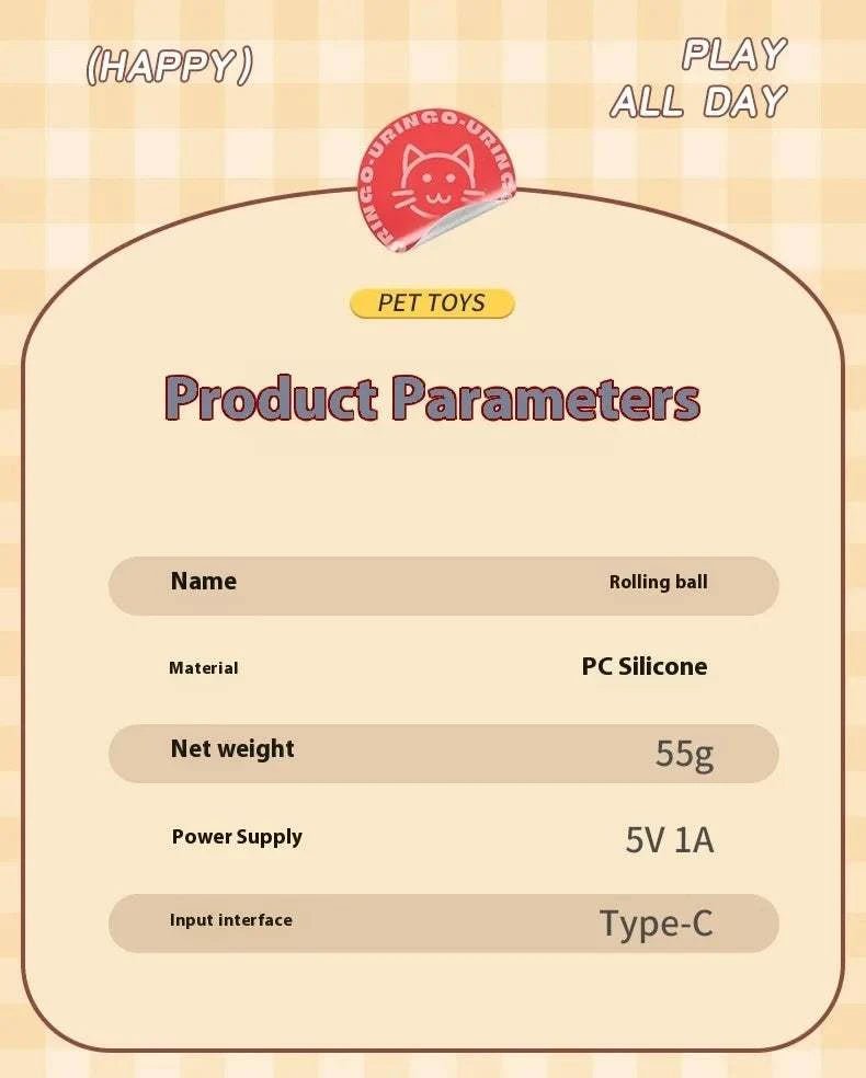 {{ Smart Rolling Dog Ball – Interactive USB Pet Toy }} dog and cat toy from ZoomieGood.