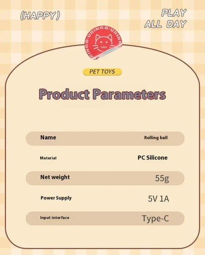 {{ Smart Rolling Dog Ball – Interactive USB Pet Toy }} dog and cat toy from ZoomieGood.