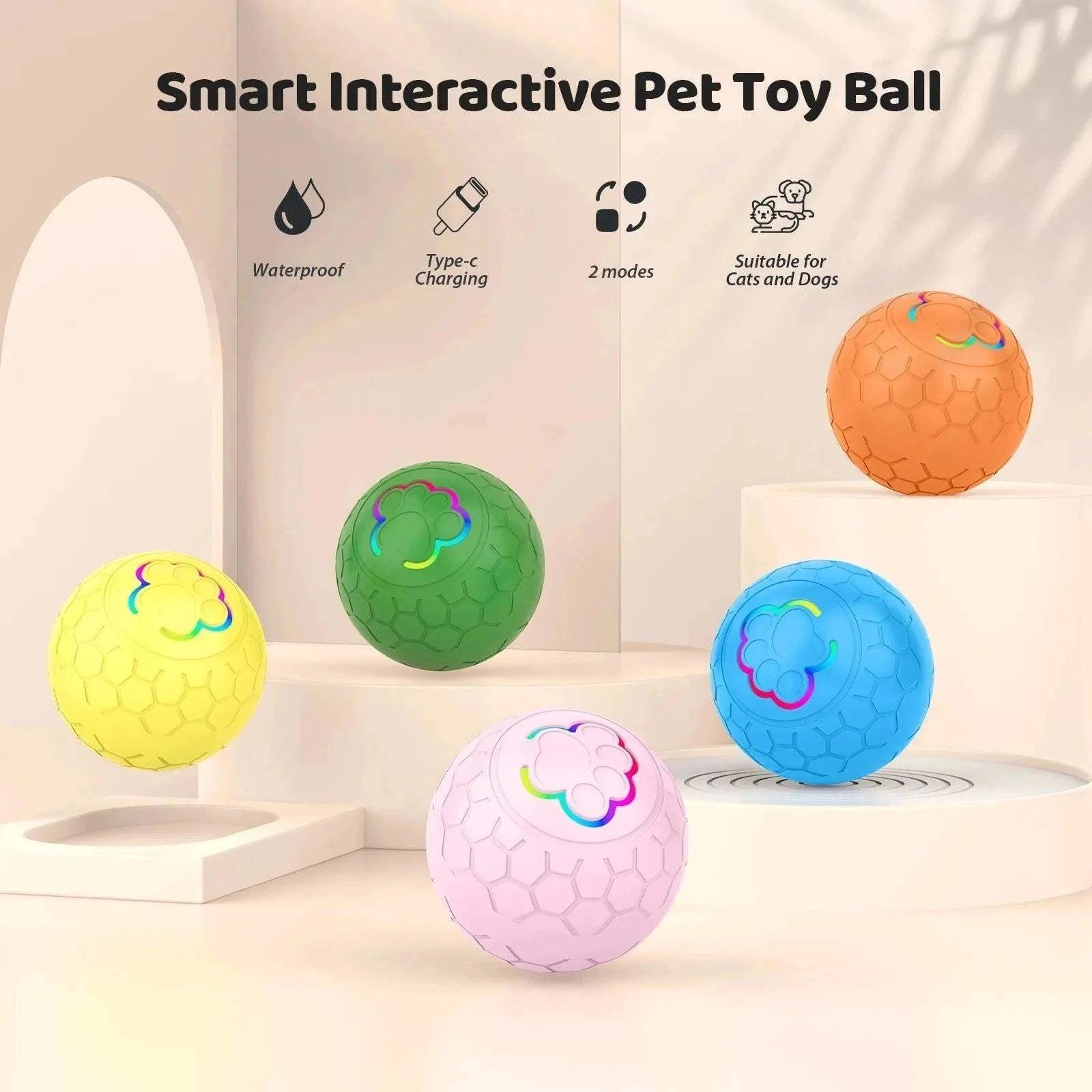 Smart USB Dog Toy Smart USB Pet Toy Ball – Light-Up Bouncing Fun